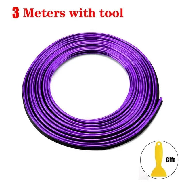 Universal Car Moulding Decoration Flexible Strips 5M/3M/1M Interior Auto Mouldings Car Cover Trim Dashboard Door Car-styling