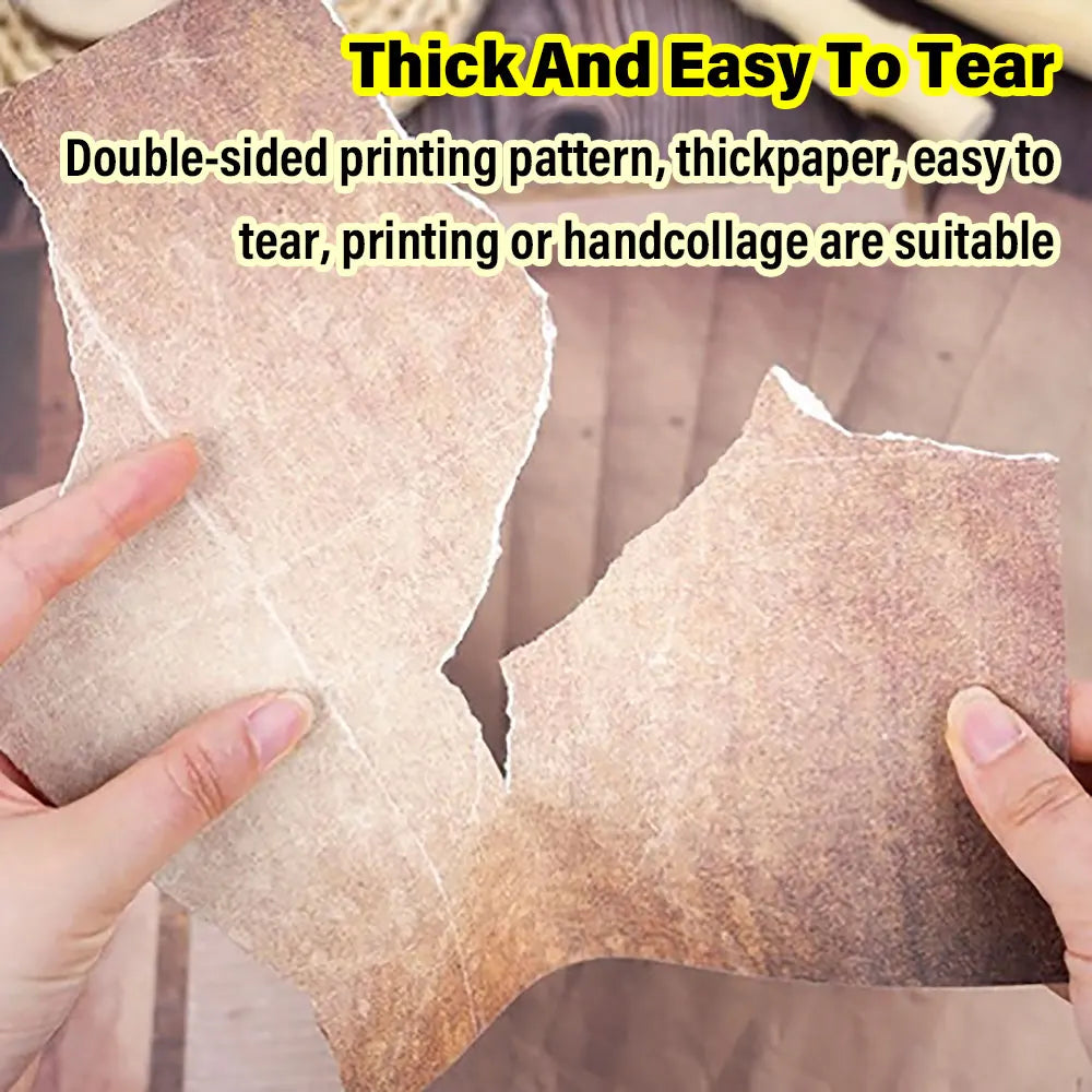 48 Sheets Vintage Scrapbook Paper Set | A4 Retro Junk Journal Collage Supplies detail view