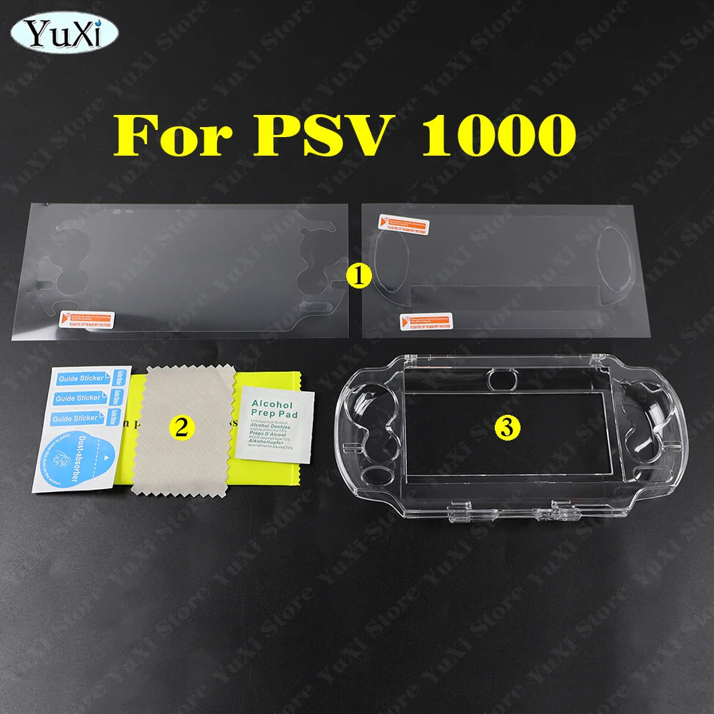 1set Clear Crystal Protective Case For PS Vita 1000 Top Bottom PET Protection Films T lifestyle view