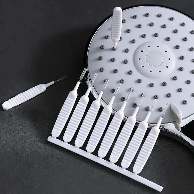 10-100PCS Shower Cleaning Brush Bathroom Micro Nylon Brush Nozzle Anti-blocking Cleani close-up view