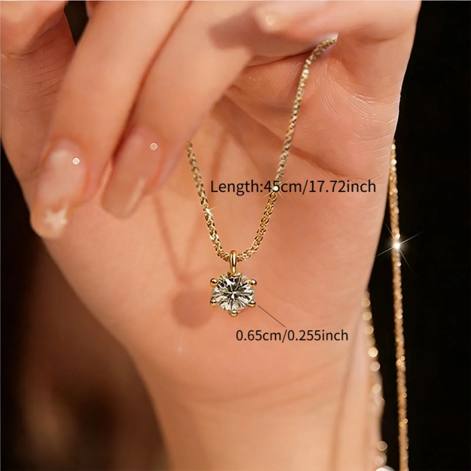[Shining Protagonist] Synthetic Zirconia Necklace for Women | 316 Stainless Steel Col lifestyle view