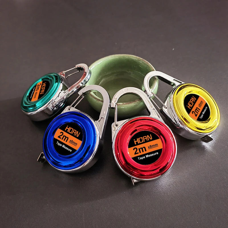 Mini Keychain Tape Measure | Portable 2m Steel Tape Ruler additional angle