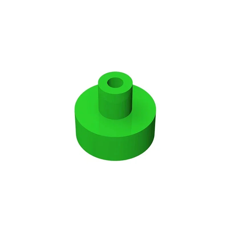 Gobricks Tile Round 1x1 with Bar and Pin Holder | Compatible Building Block detail view