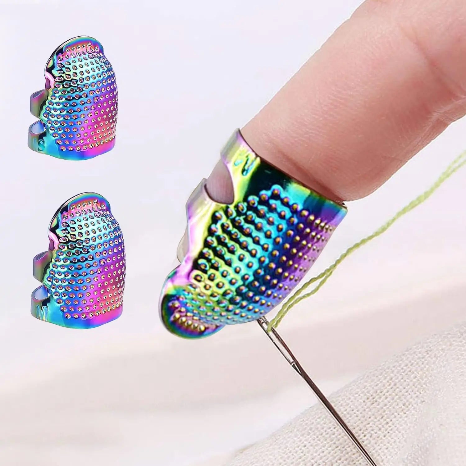 Metal Adjustable Sewing Thimble Sewing Finger Protection Cover Thimbles Cap Shield Ri alternate view