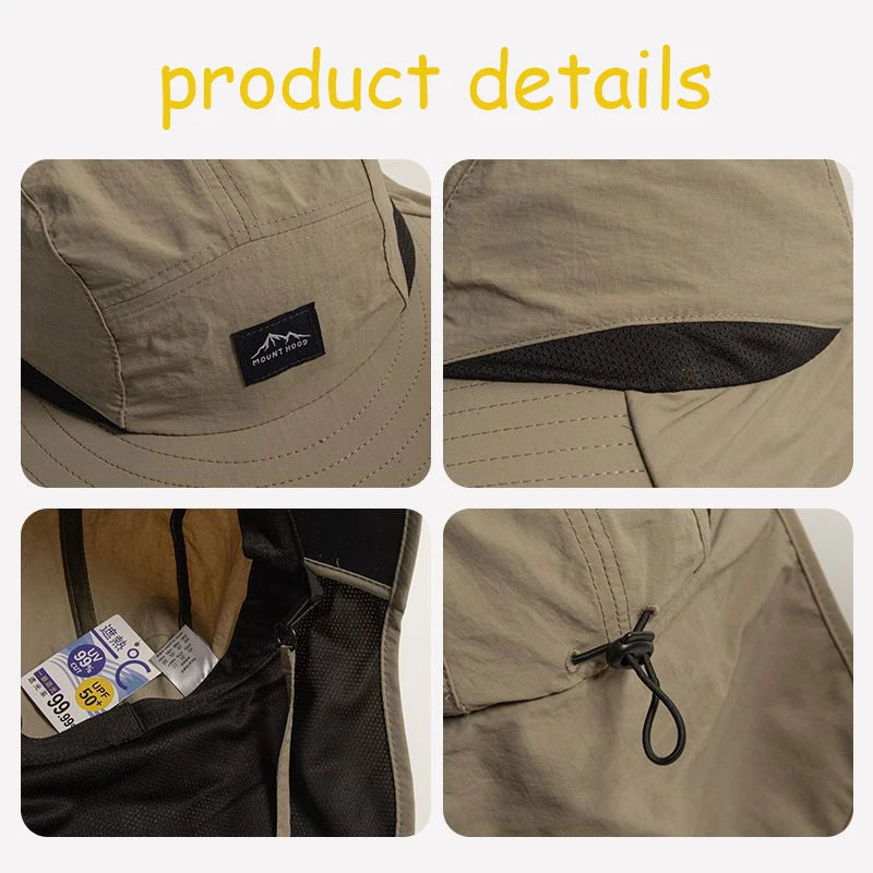 Sun Protection Fisherman Hat for Men and Women | UV Blocking Neck Flap additional angle