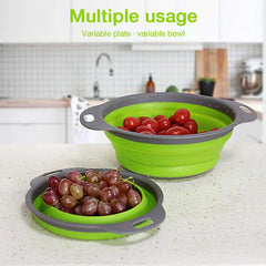 Silicone Vegetable and Fruit Cleaning and Drainage Basket Cleaning Basket 1PCS Folding W detail view