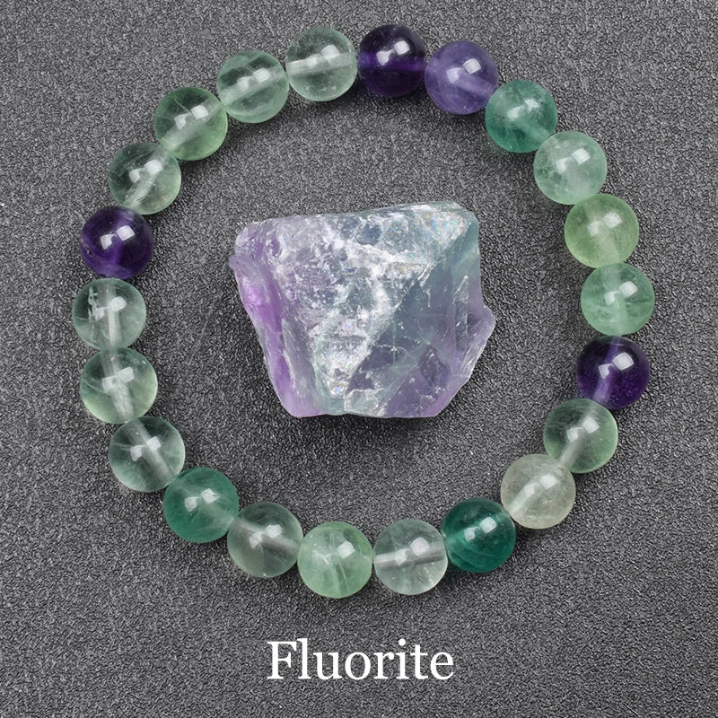 Natural Aquamarins Quartzs Beads Bracelet Women Men 6mm 8mm Sky Blue Stone Round Bead alternate view