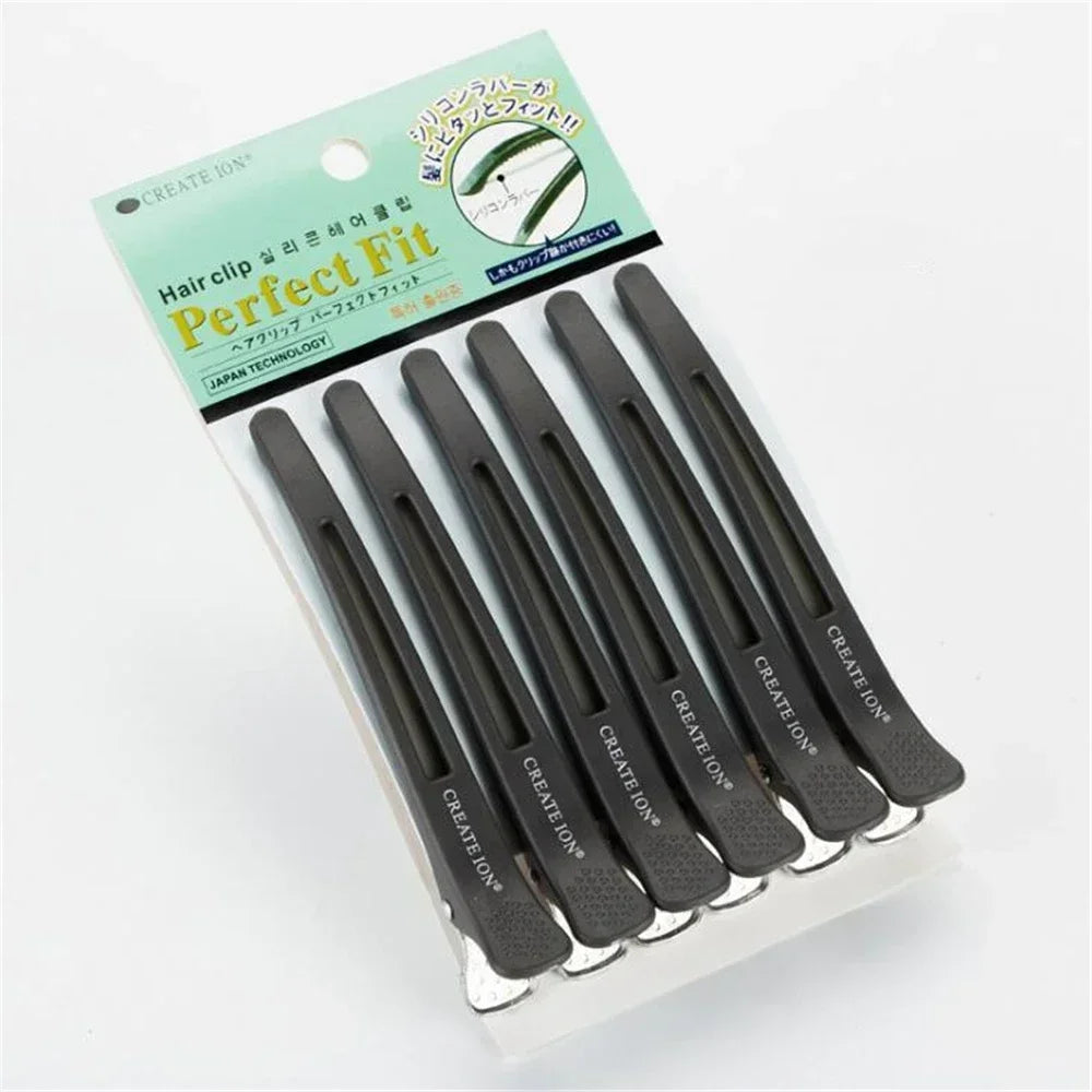 6Pcs Alligator Hair Clip Plastic Nonslip Hairpin Black Pink Durable Hair Clamp Hairdressing Styling Accessories for Woman Man