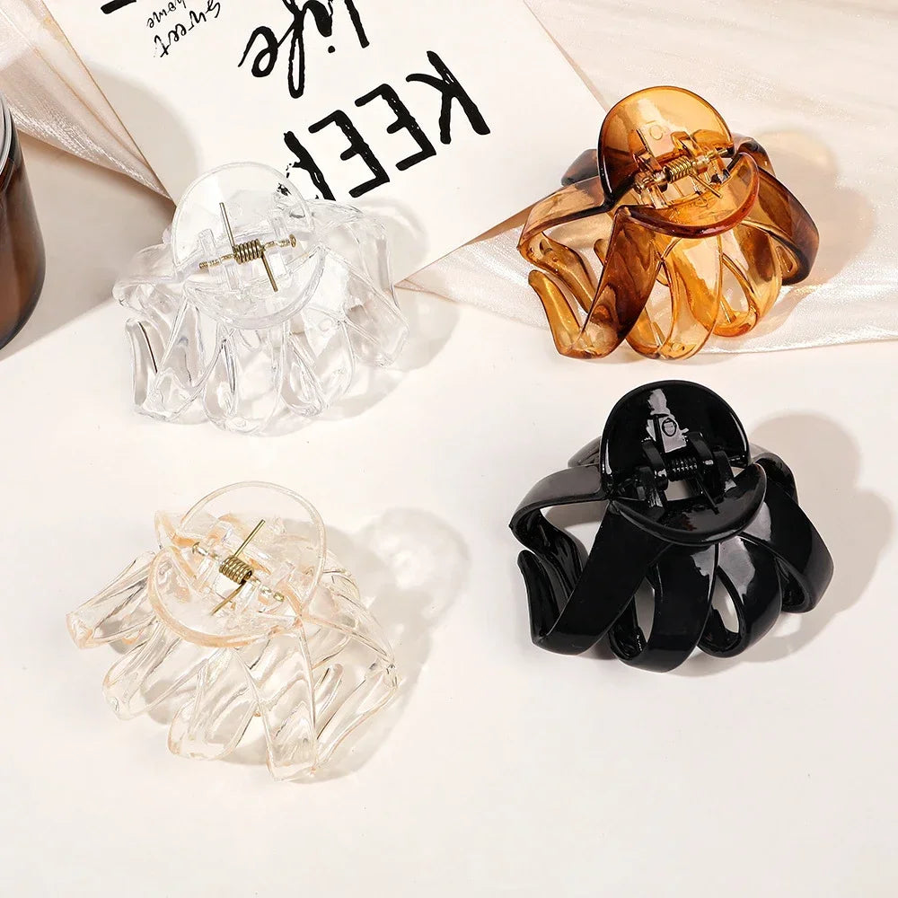 Frosted Octopus Hair Claw Solid Color Ponytail Clip Korean Simple Women Girls Non-Slip Shark Claw Irregular Hair Accessories