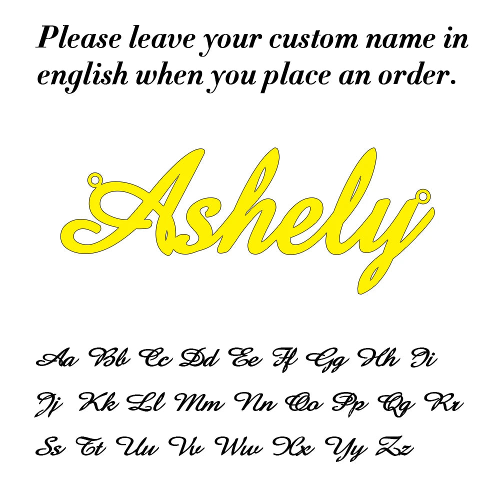 Custom Name Necklace for Women Personalised Cursive Letter Pendant Stainless Steel Je lifestyle view