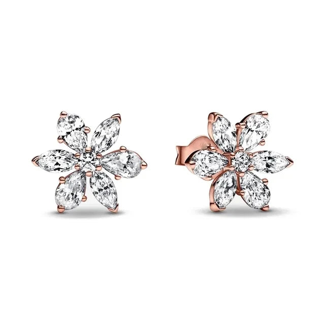Hot Sell Double Hoop Snowflake Ginkgo Fit Original Charms Diy Fine Jewelry Gift For Wo close-up view