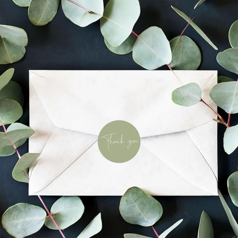500pcs Spring Green Thank You Stickers | Round Heart Sealing Stickers for Gifts and P lifestyle view