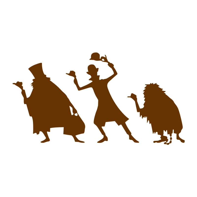 Cartoon Hitchhiking Ghosts Vinyl Sticker | Car Window Decoration additional angle