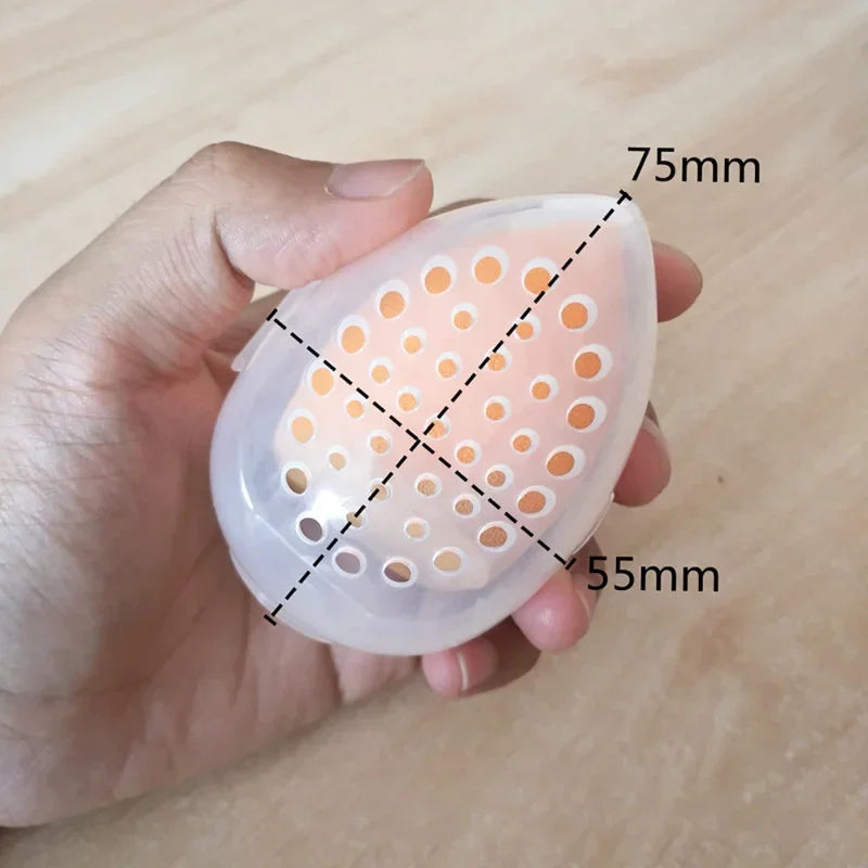 Makeup Sponge Storage Case Makeup Sponge Puff Holder Stand Empty Cosmetic Egg Shape additional angle