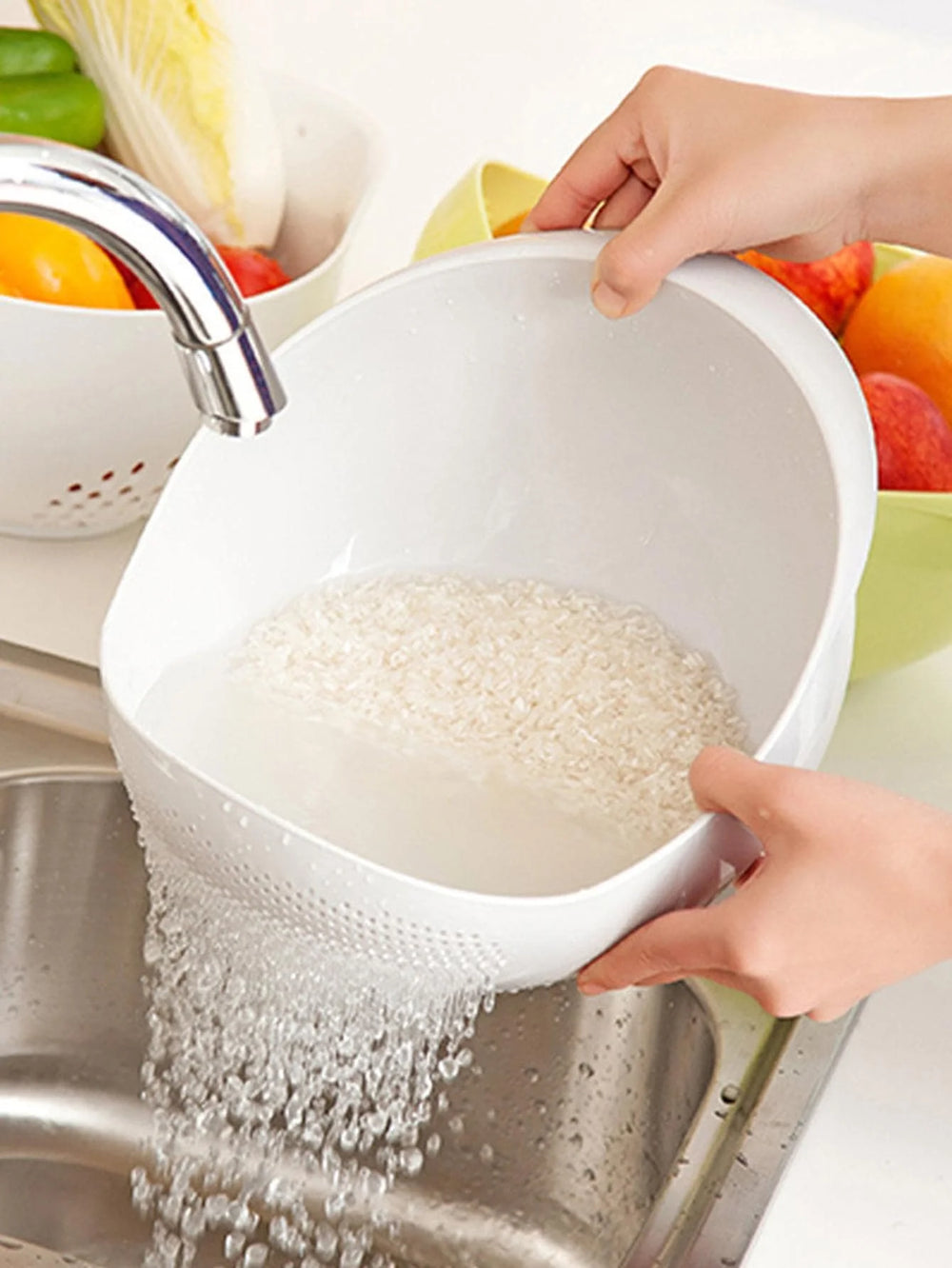 Basket Fruit Bowl Washing Drain Basket additional angle