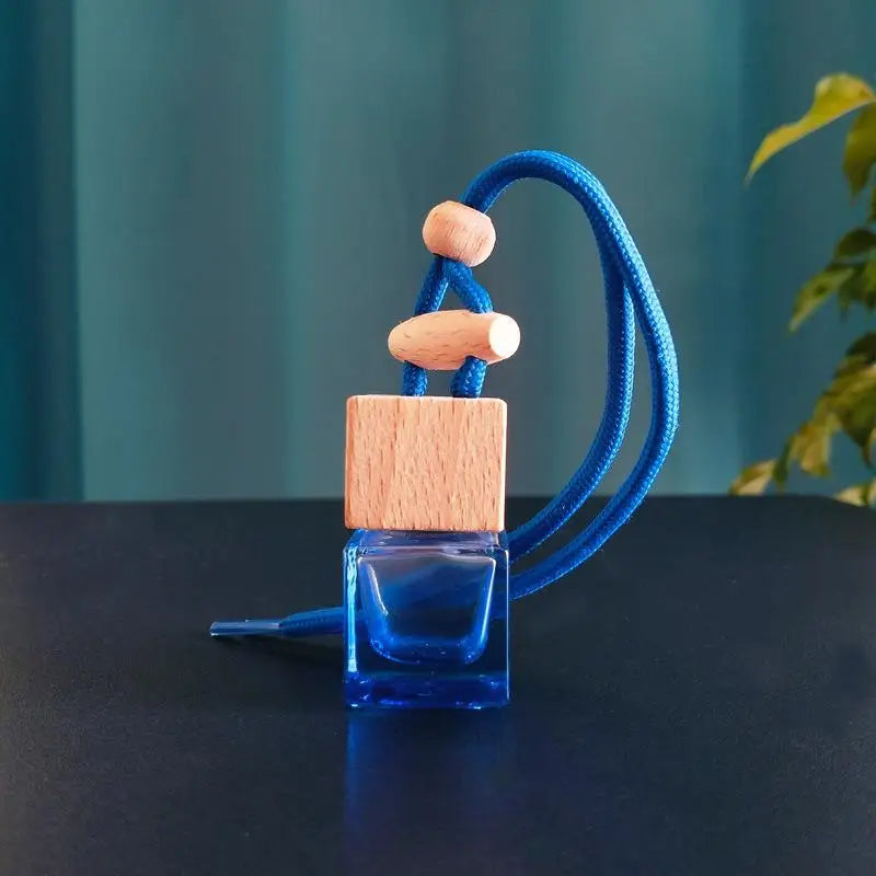 Square Glass Car Essential Oil Diffuser Pendant additional angle
