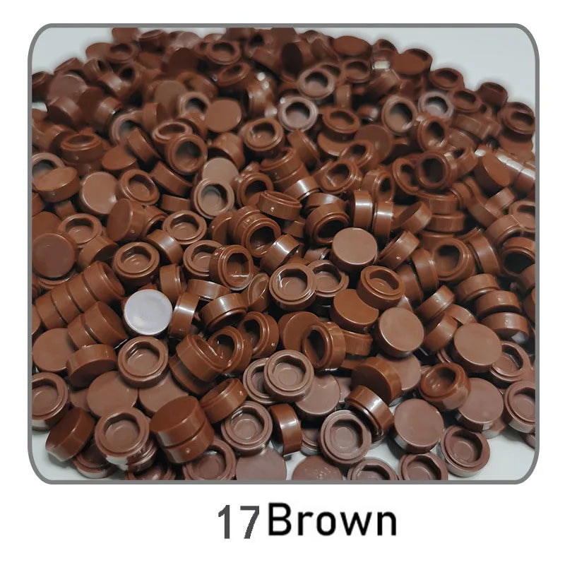 1000Pcs Tile 1x1 Round Building Blocks | 52 Color DIY Educational Creative Toy Set close-up view