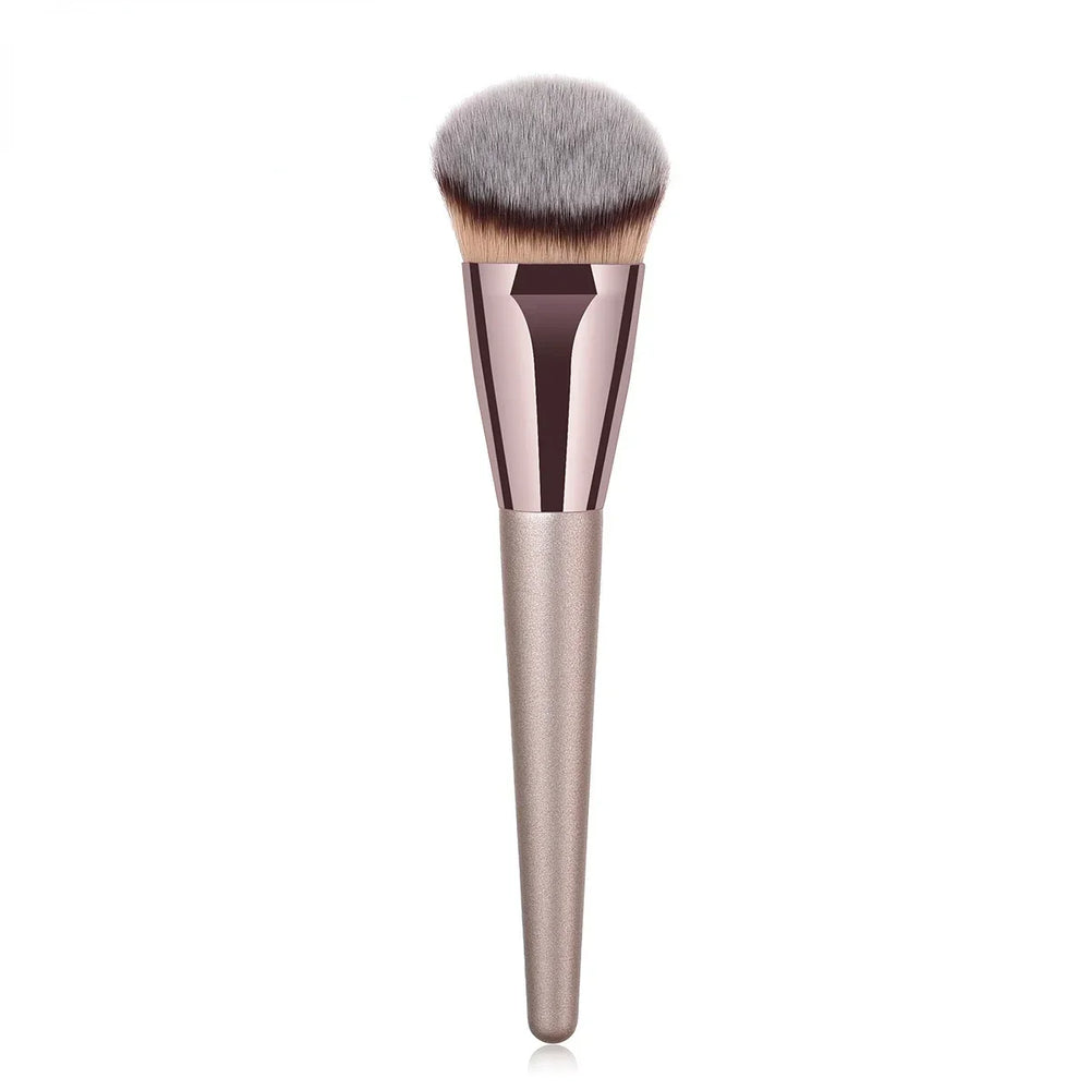 Champagne Makeup Brush Set | Foundation & Powder Flat Head Cosmetic Brush additional angle