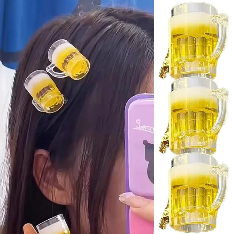 Funny Beer Shaped Hairpins Fashion Creative Popular Hair Clips Girls Charm Lovely Bee alternate view