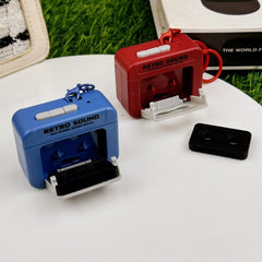 Recorder Keychain Mini Recording Music Box Pendant Keyring Backpack Ornament Birthday close-up view