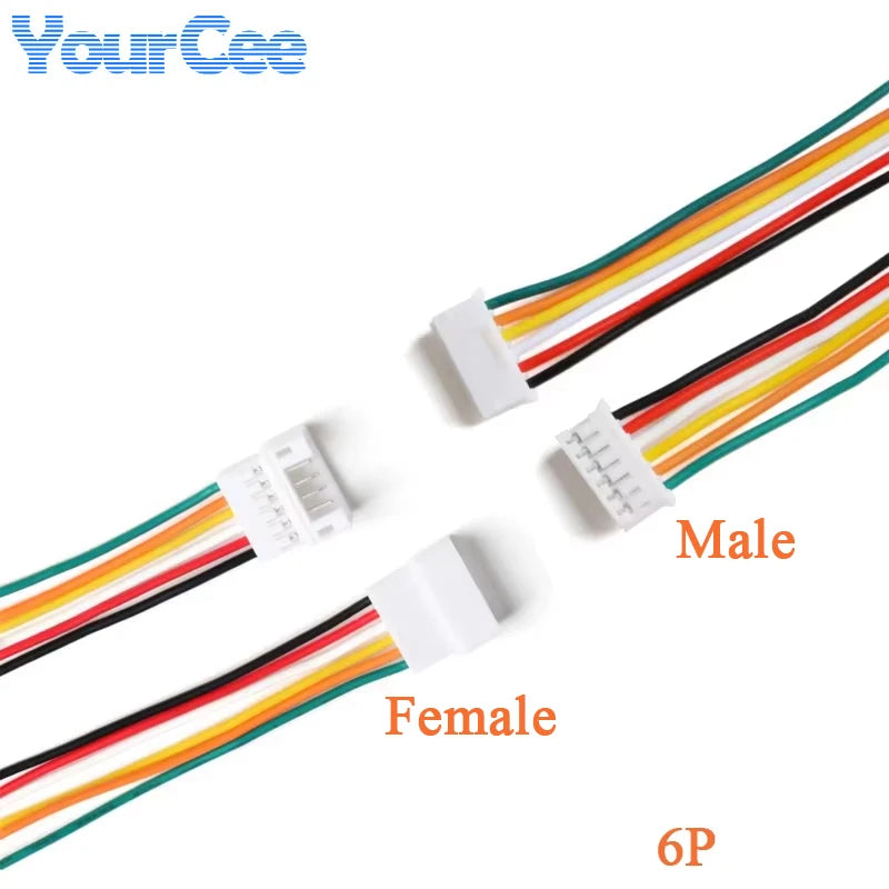 10Pcs 20CM JST PH 2.0 Connector Plug Jack Male Female 2/3/4/5/6 Pin Micro Cables JST PH 2.0mm Male Female Connectors