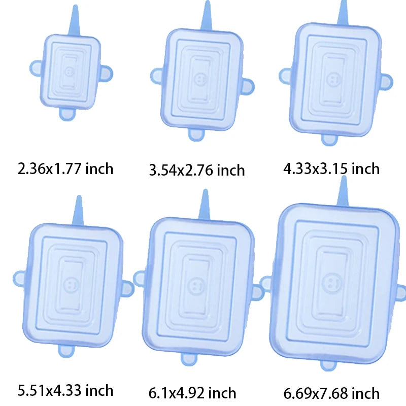 6 Pcs Silicone Cover Stretch Lids for Kitchen Microwave Food Covers Bowl Caps Elast additional angle