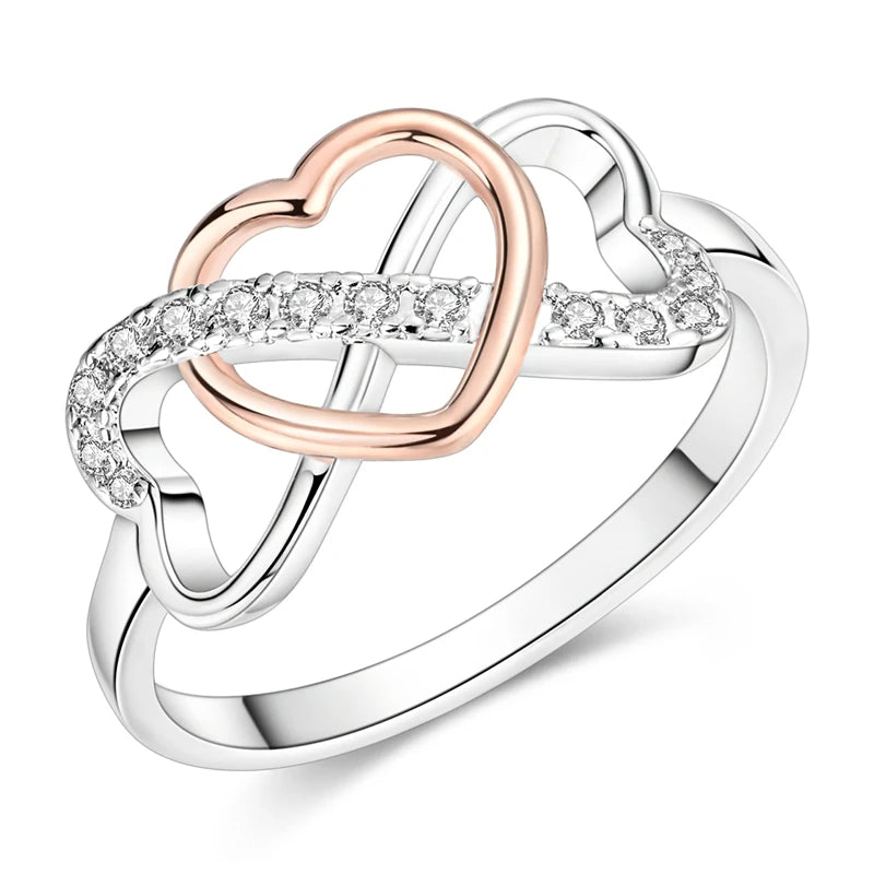 925 Sterling Silver Original Eternal Infinity Love For Mom Rose Gold Plated Heart Rin alternate view