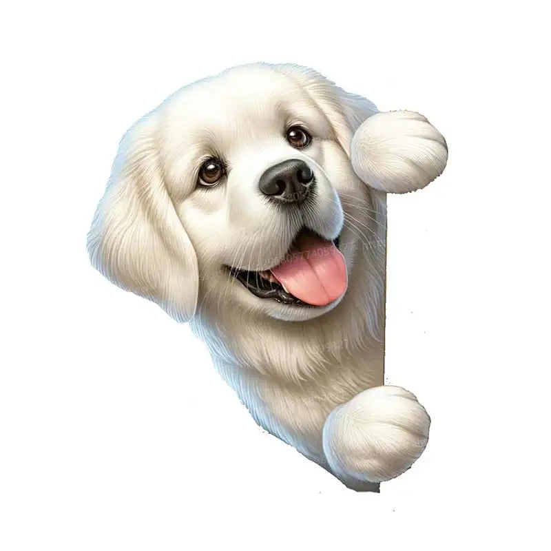 Dog Peeking Around The Corner Light Switch Wall Sticker | Cartoon Animal Decals for additional angle