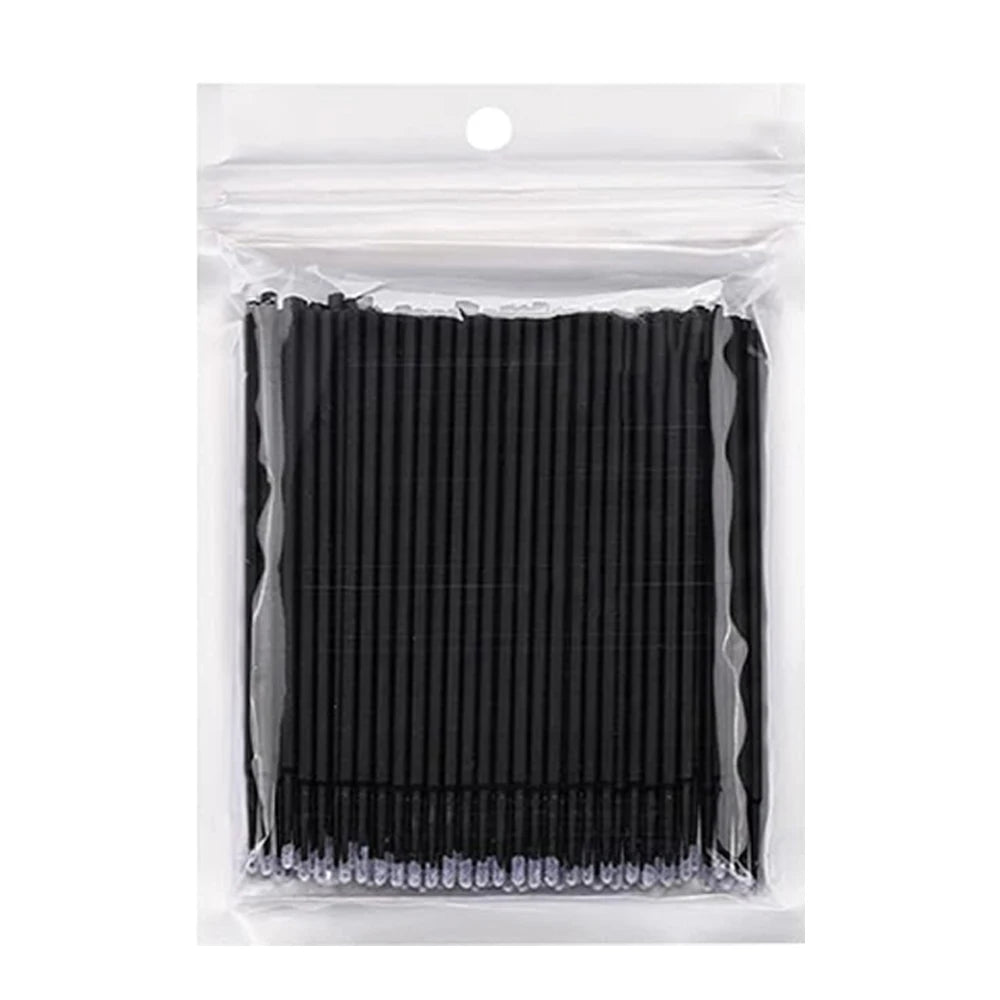 100PCS Micro Swab Applicator Eyelash Cleaning Brush Lash Extension Micro Brushes Cotton Swab Individual Eyelashes Removing Tool