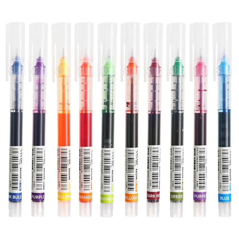 Needle Gel Pens Straight Liquid Ballpoint Pen Kawaii Stationery School Office additional angle