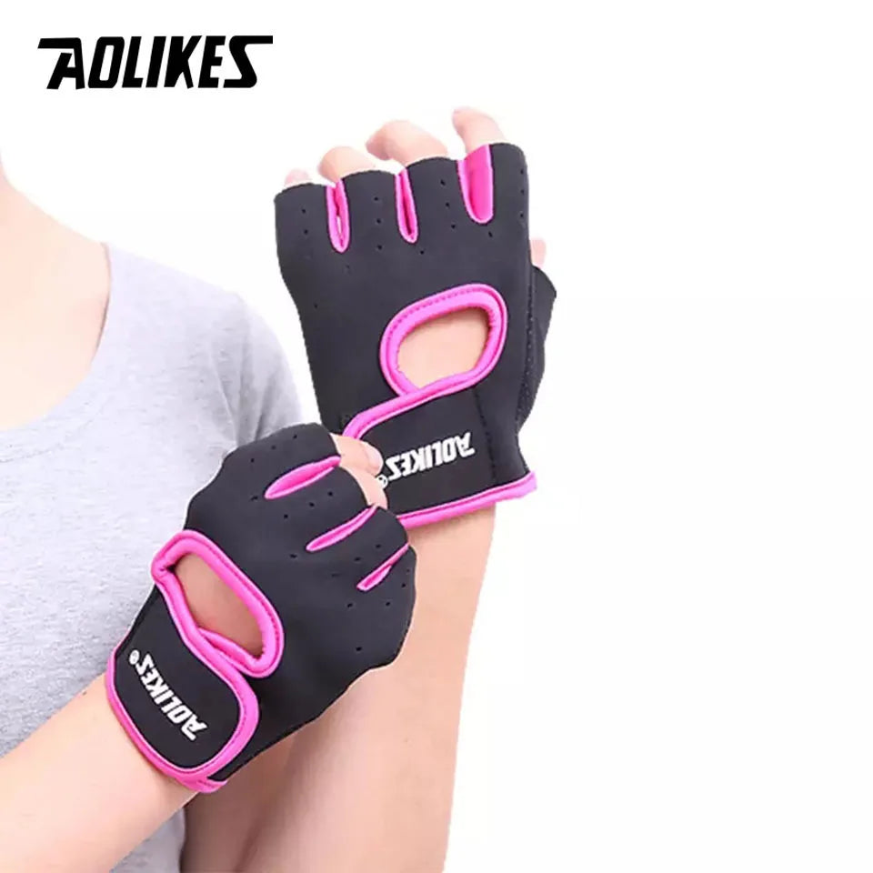 AOLIKES Breathable Workout Gloves | Fingerless Gym Gloves for Weight Lifting and Cycling detail view