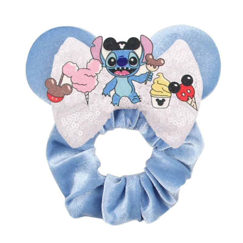 Women Ears Hair Scrunchies Velvet Hairbands For Girls Sequins Bows Headband Women T additional angle