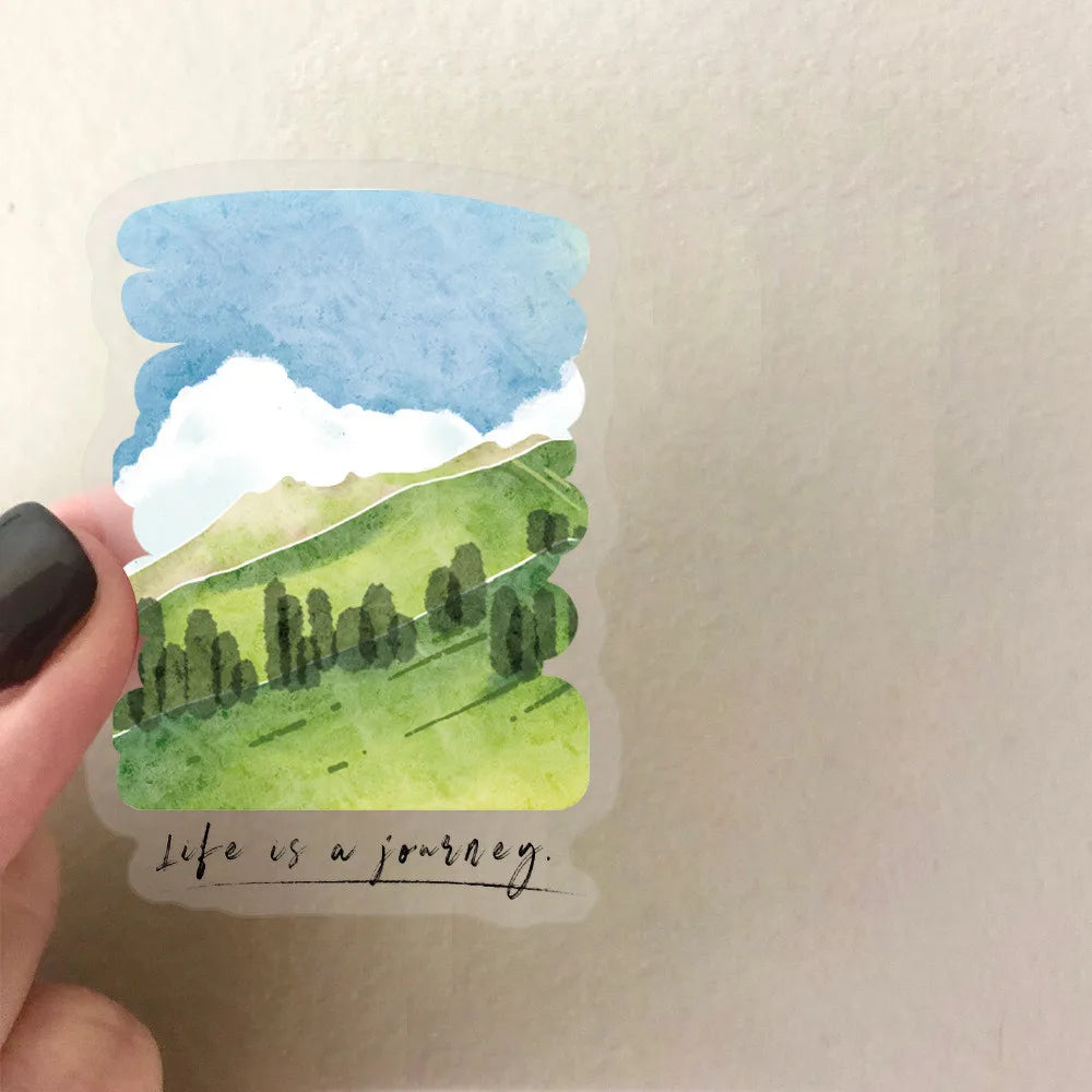 50PCS Transparent Mountain and Sea Painting Stickers | Waterproof Clear PET for Scrap alternate view