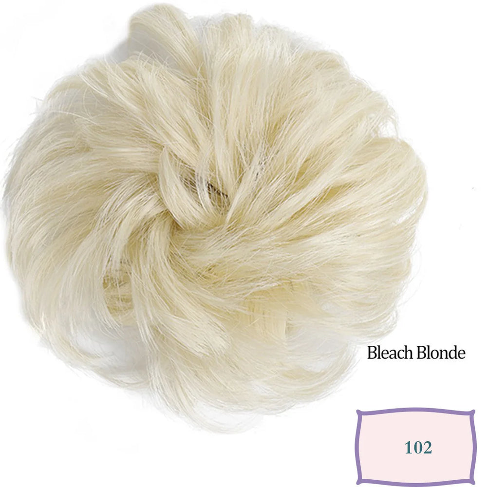 Synthetic Messy Hair Bun Chignon Scrunchies Fake Hair Band Braid Elastic Hairpiece additional angle