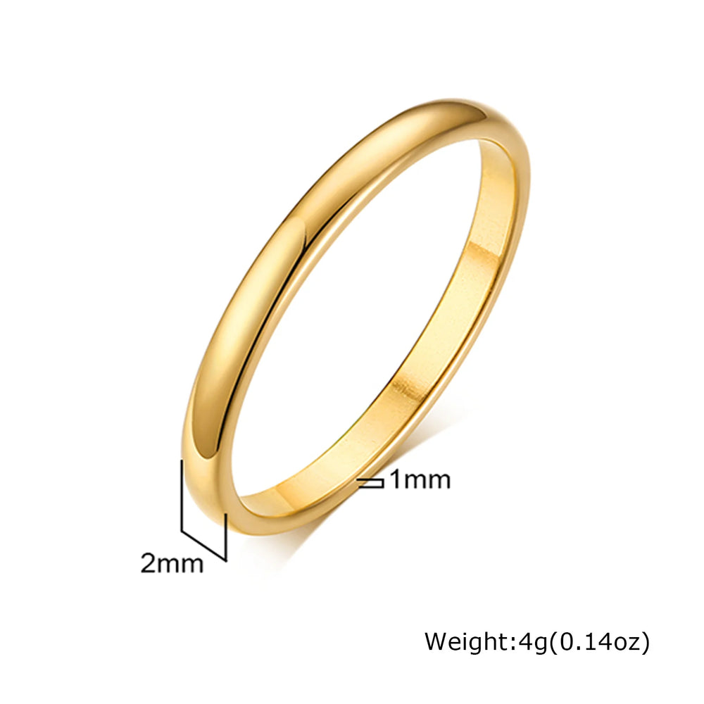 Gold Plated Stainless Steel Wedding Band | Unisex Engagement Ring US Sizes 4-15 lifestyle view