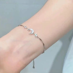 Sparkling Cherry Blossoms Butterfly Bracelet Women's Fashion Temperament Wave Moon Flo close-up view