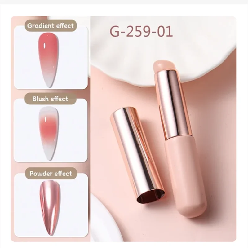 Nail Art Silicone Brush Reusable Mirror Powder Pigment Applying Manicure Tool Gradien lifestyle view