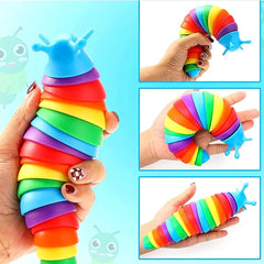 3D Slug Fidget Toy Colorful Slug Snail Toy Articulated Flexible All Ages Relief Anti-Anxiety Sensory