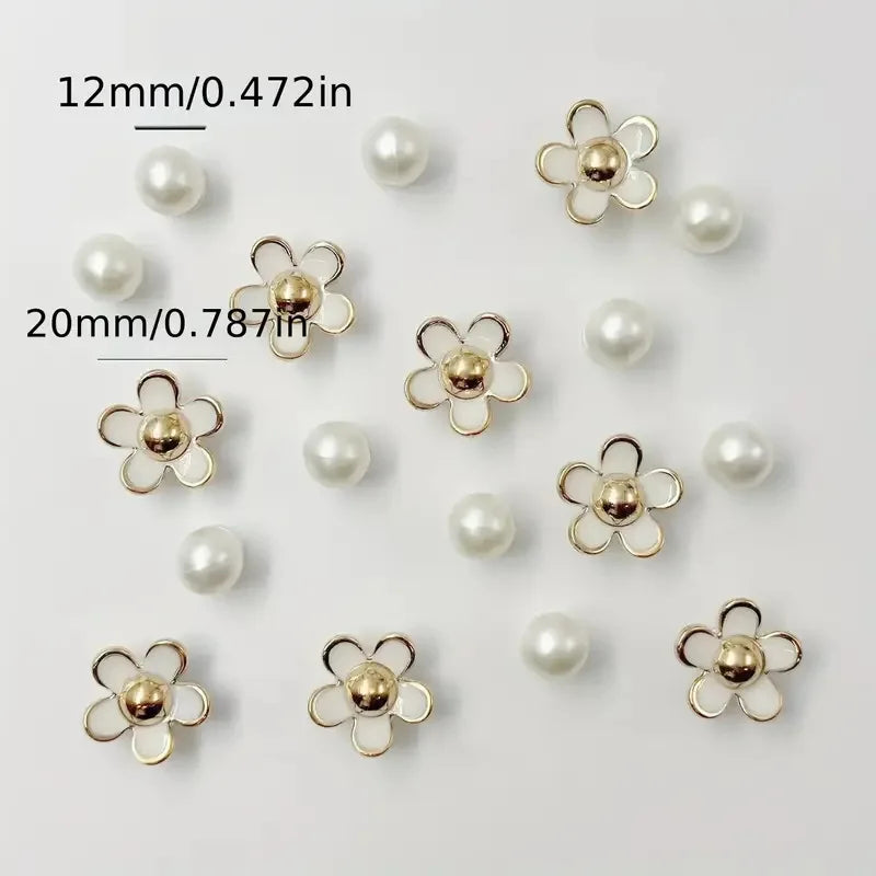 3D Daisy Pearl Shoe Charms Set for Slide lifestyle view