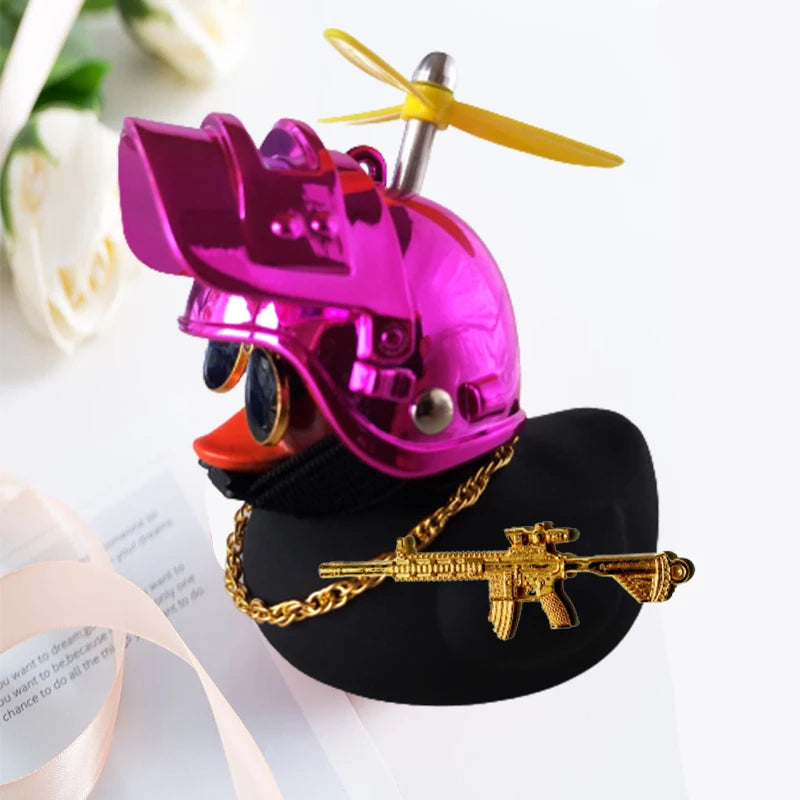 Motor Accessories Yellow Duck with Helmet for Bike Without Lights Auto Car Accessorie alternate view