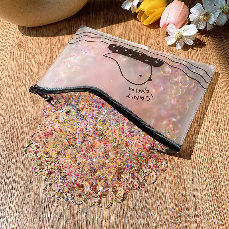 800 Pcs Girls Disposable Rubber Band Does Not Hurt Hair Small Childrens Scrunchies Head Rope Cute Ba