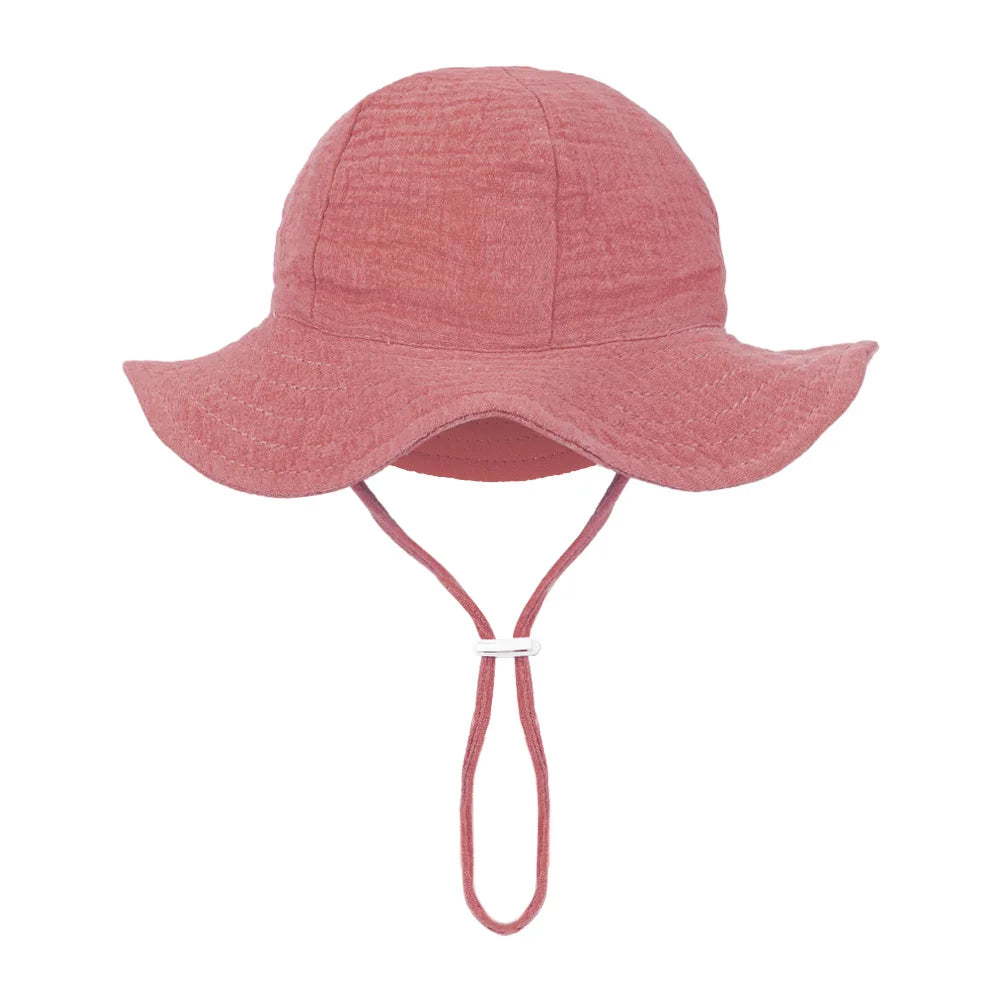 Floral Print Baby Bucket Hats | Adjustable Sun Protection Caps for Infant Boys Girls detail view