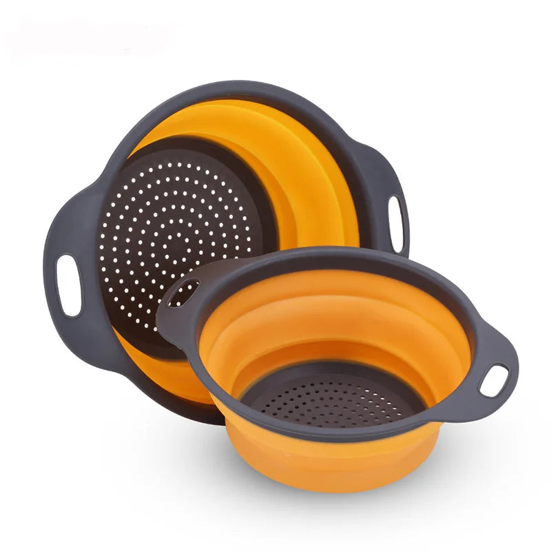 Silicone Vegetable and Fruit Cleaning and Drainage Basket Cleaning Basket 1PCS Folding close-up view