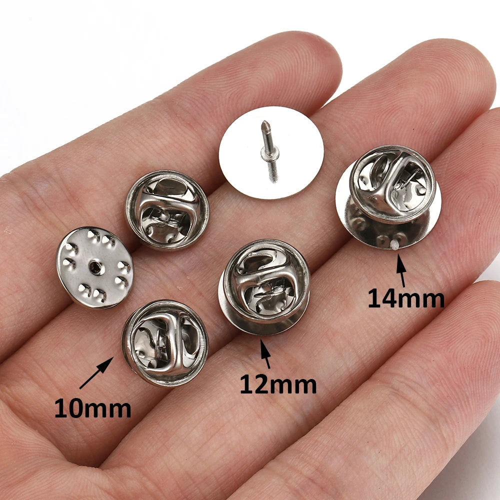 10pcs Stainless Steel Butterfly Tie Tack Backs Brooch Pin Base Cufflink Settings