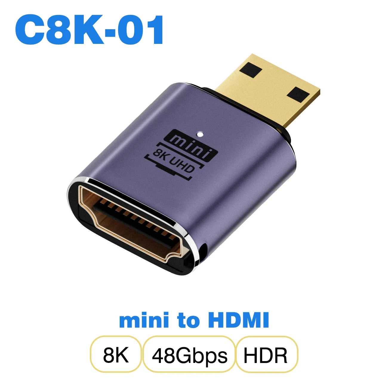 HDMI-Compatible Adapter | Mini and Micro HDMI to HDMI 2.1 Converter 48Gbps 8K60Hz 4K120H detail view