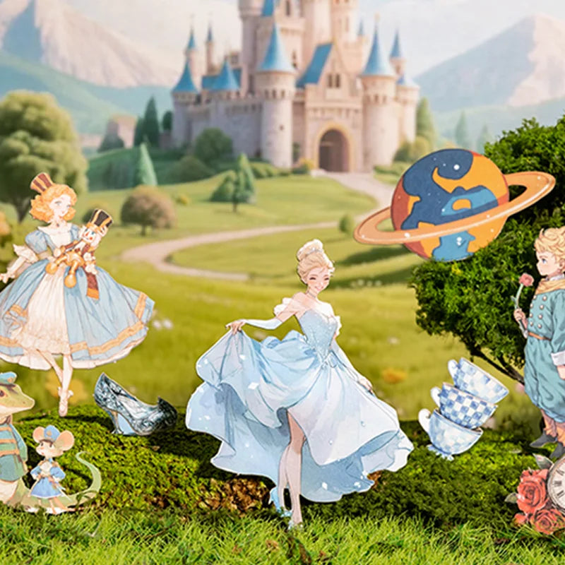 45pcs Fairytale Adventure Story Theme Hard Card Sticker Set for DIY Scrapbook | Mr Pap close-up view