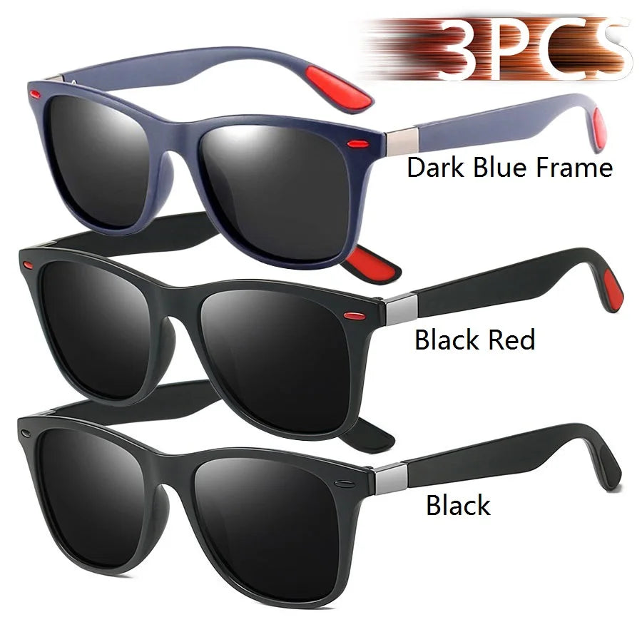 Square Unisex Driving Fishing Sunglasses Men Women Brand Designer Sun Glasses Anti-Gl lifestyle view