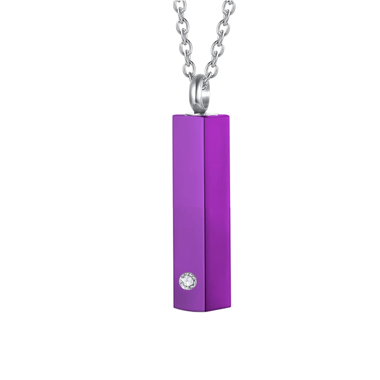 Cube Urn Necklace for Ashes Aluminum Alloy Cremation Necklace with Crystal Memorial P lifestyle view