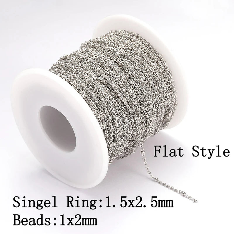 2Meters Stainless Steel Link Cable Gold Chains for DIY Jewelry Making Rolo Chain Be additional angle