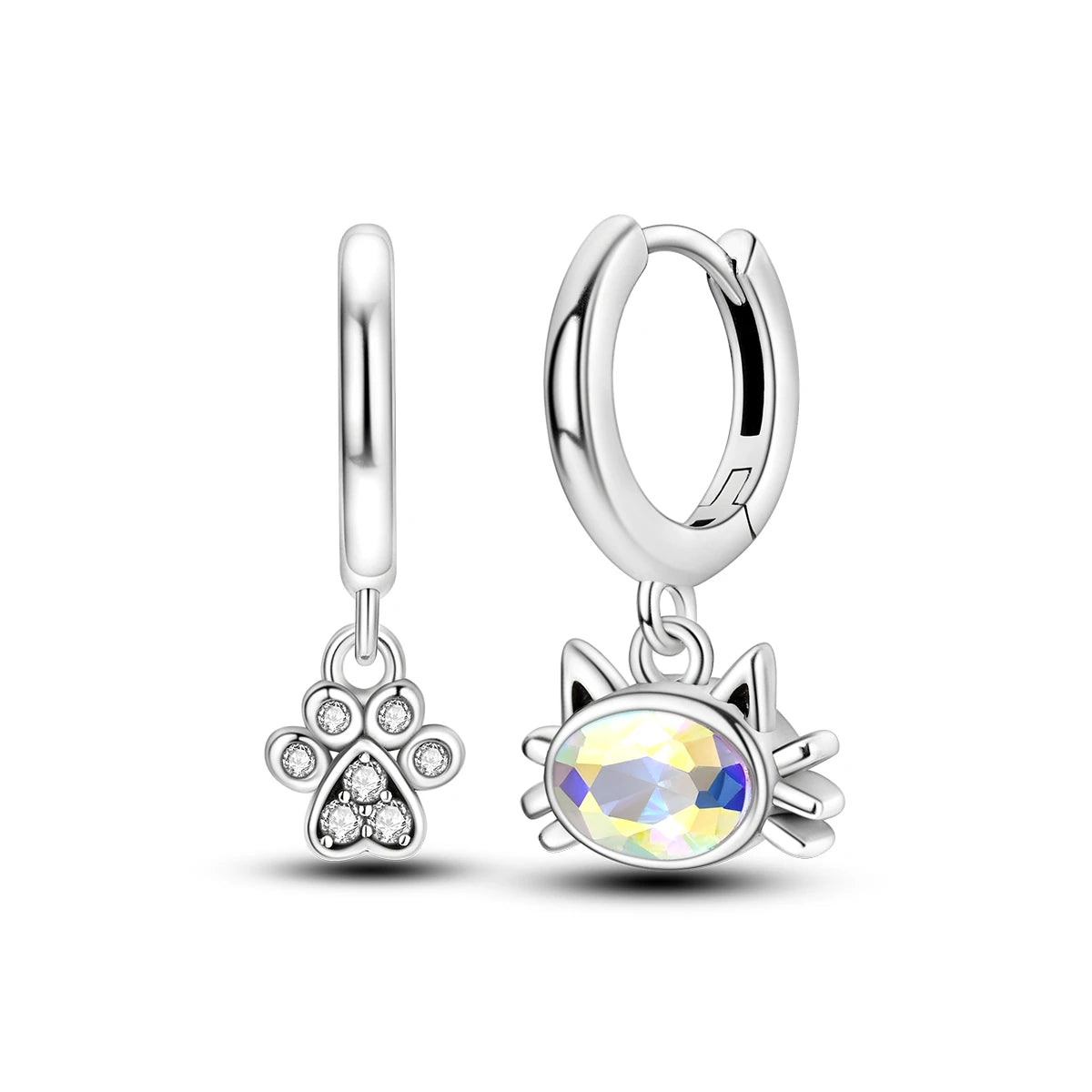 Original 925 Sterling Silver Women Hoop Earrings High Quality Shine Zircon U Shaped Clas detail view
